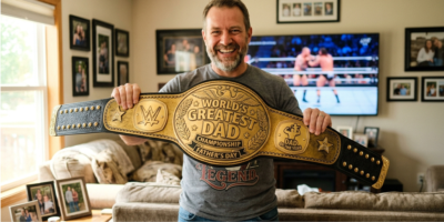 worlds best dad belt who loves WWE