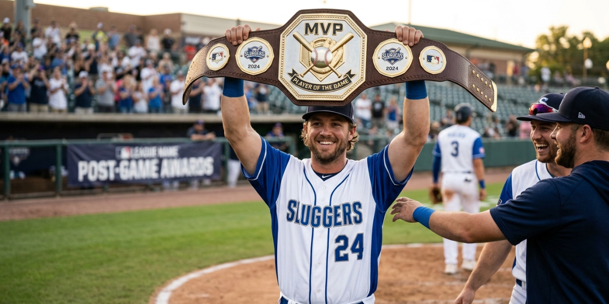 Custom Baseball Championship Belts for MVP Awards and Season Standouts 1 A man holding MVP belt of baseball